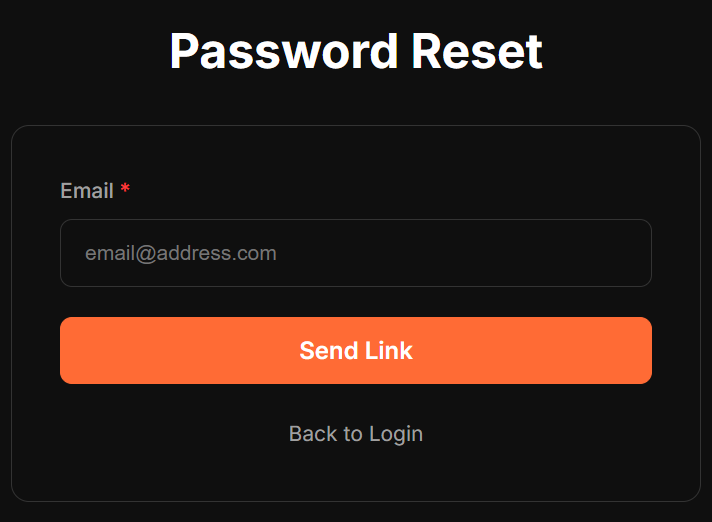 Password Recovery Page