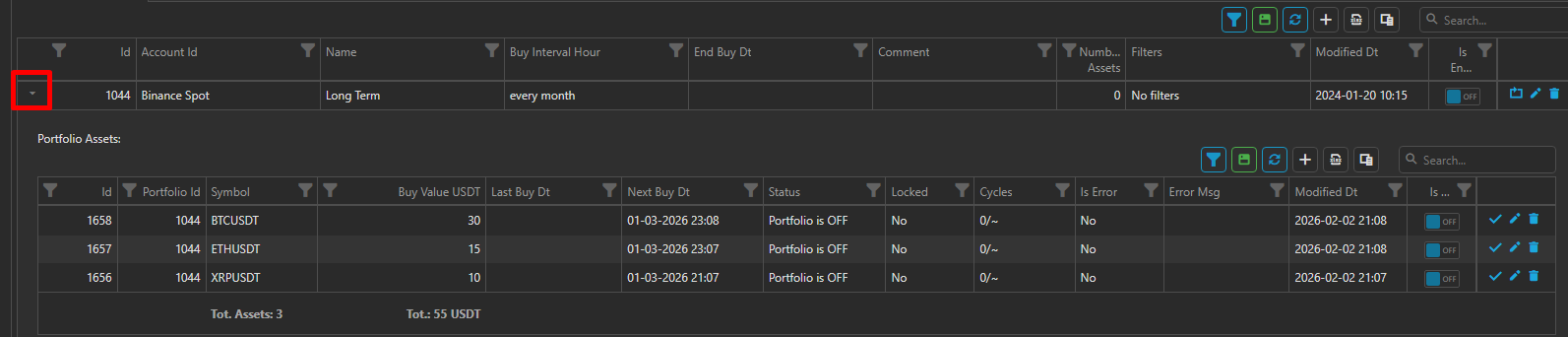 Portfolio Assets List