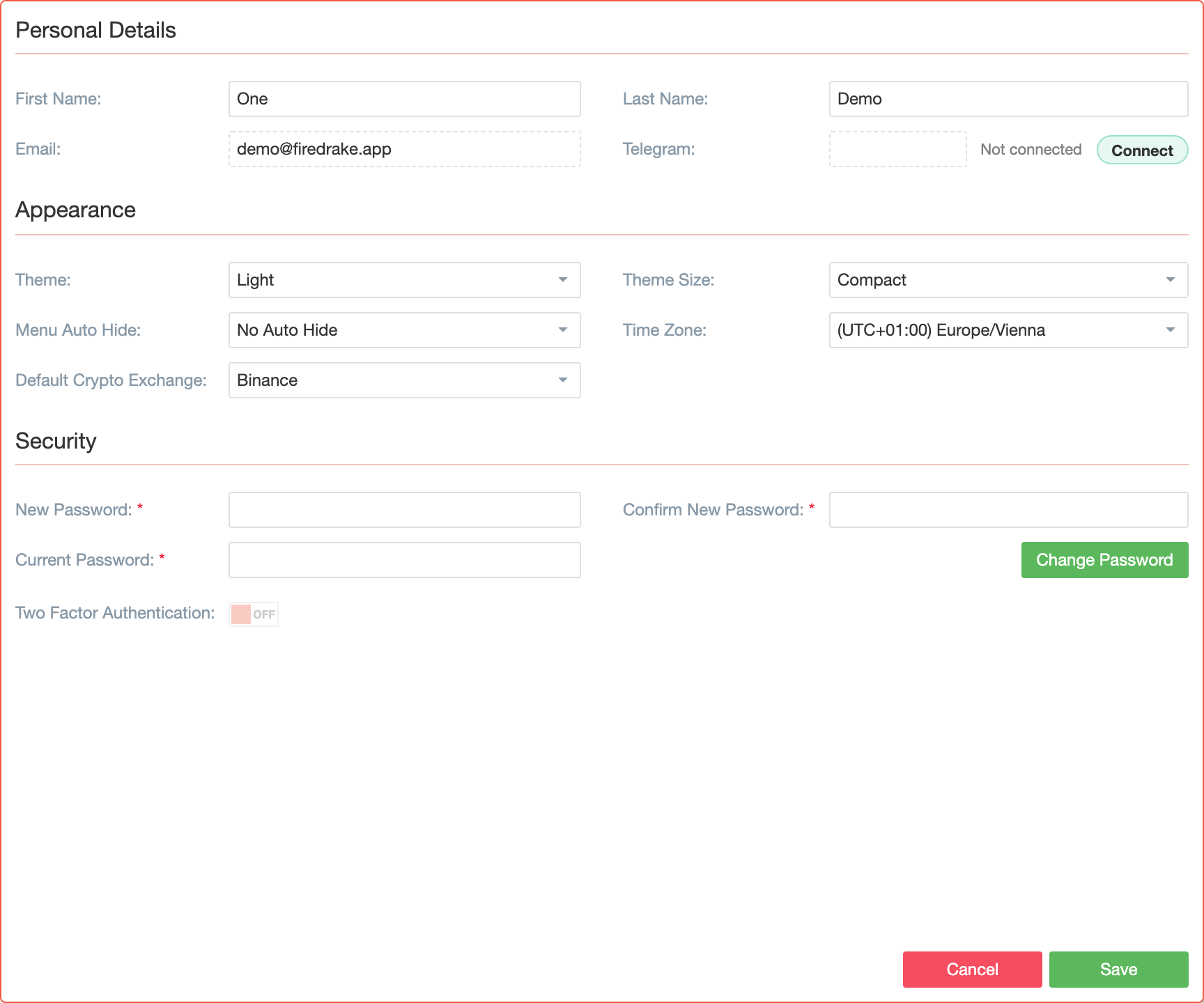 General Profile Settings