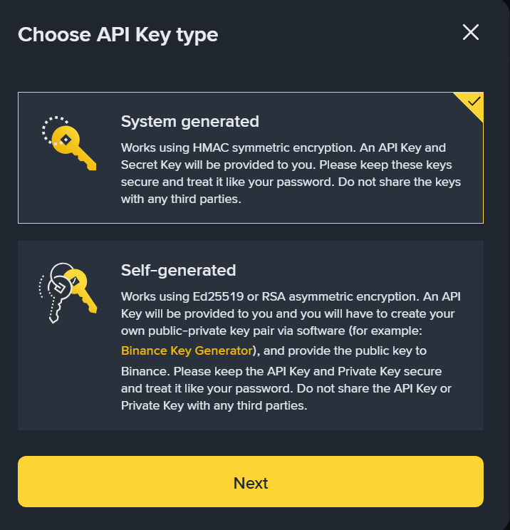 Binance API Creation Step 2