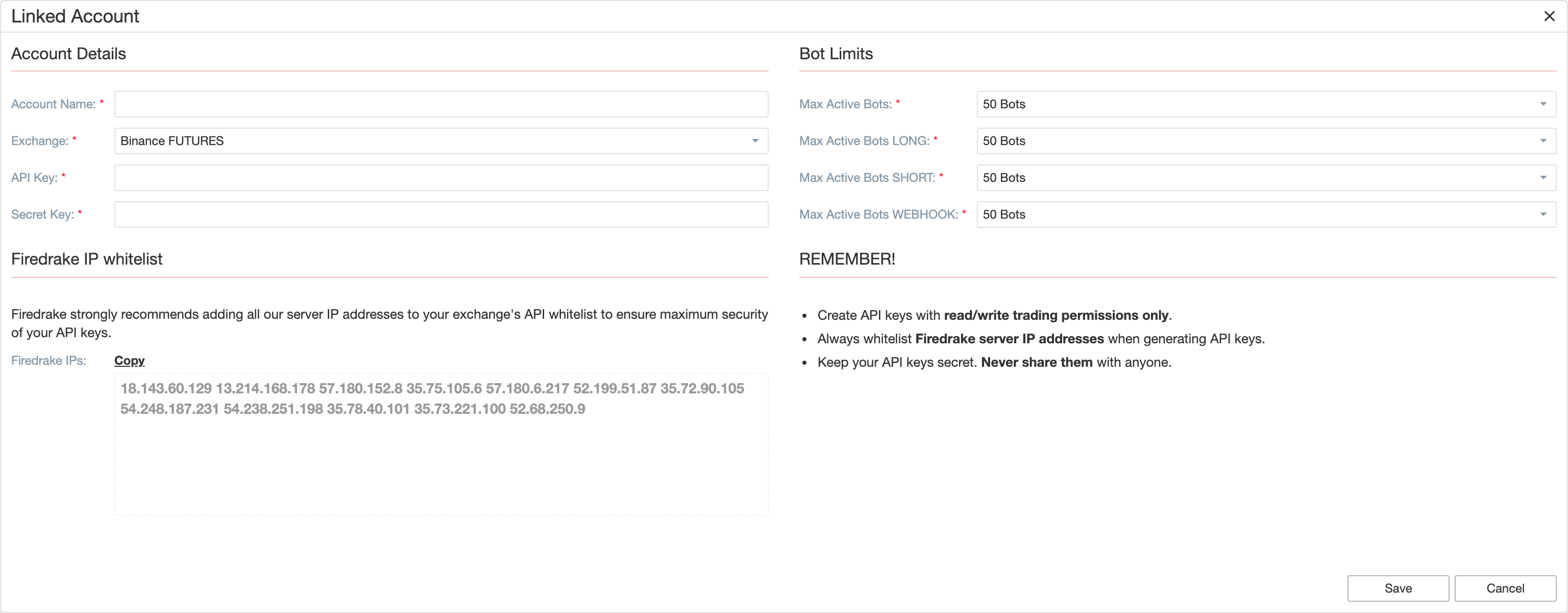 Link Account Form